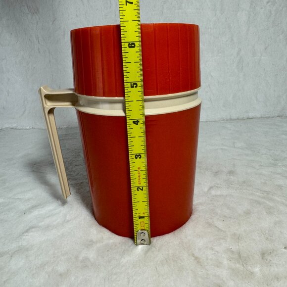 Vintage Thermos 10oz Insulated Hot or Cold Food Cup Orange King Seely Model 7002 - Picture 8 of 9